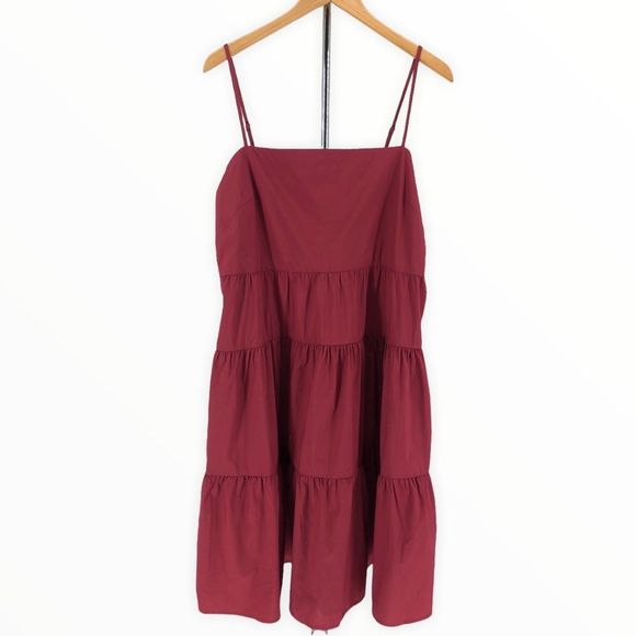 Gap Tiered Cami Strap Midi Dress in Red Clay size 16 NWT - Picture 2 of 10